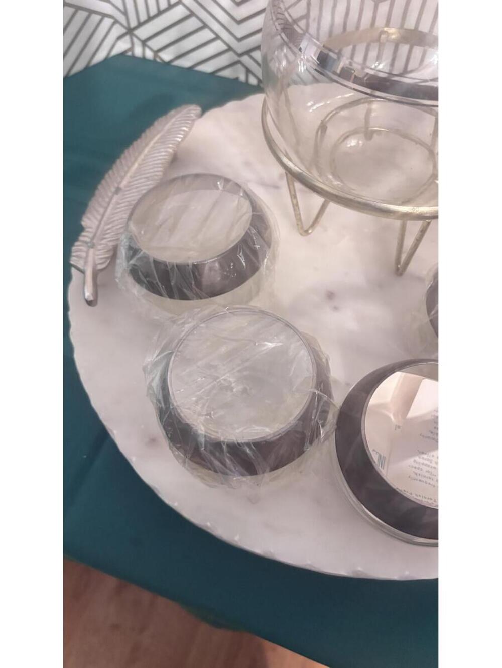 Vintage Dorothy C.Thorpe Sterling SilverOverlay Crystal Decanter & 4 Goblets Set - Picture 5 of 9